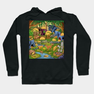 watercolor deer taco forest Hoodie